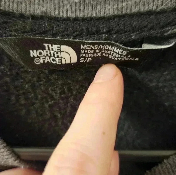 The North Face Men's Sweatshirt Crew Neck Cotton Gray Black Pullover Size S #B26 - Picture 2 of 5